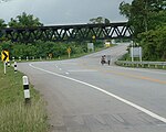 Watabaek Bridge of northeastern rail route crosses over Suranarai Road in Amphoe Thep Sathit, Chaiyaphum Province