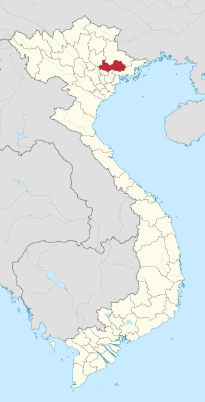 Karte von Vietnam mit der Provinz Tỉnh Bắc Giang hervorgehoben