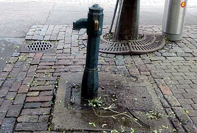 Hydrant at Fredantori square in Helsinki, Finland