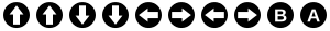 Buttons of the code; in order, up, up, down, down, left, left, right, right, B, A, plus