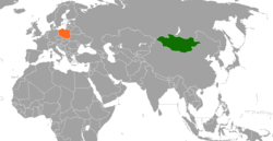 Lage von Mongolei und Polen