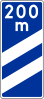 F-14b "indicator sign on the motorway, placed in a distance of 200 m before the beginning of exit lane"