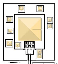 Diagram van het piramide complex van Seneoseret I