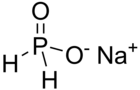 One sodium cation and one hypophosphite anion