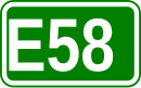 Zeichen der Europastraße 58