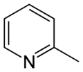 Structuurformule van 2-methylpyridine