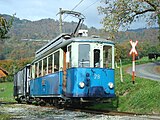 Historischer Strassenbahn-Motorwagen der TL auf der Museumsbahn Blonay-Chamby