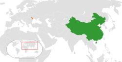 Haritada gösterilen yerlerde China ve Moldova
