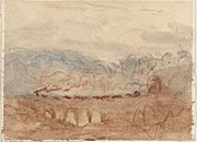 A Train on a Viaduct by David Cox