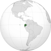 Location of Ecuador (dark green)