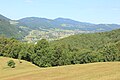 Das östliche Gölsental vom Staff (Berg bei St. Veit) aus gesehen. Im Bild die Orte Rainfeld, Bernreit und ganz hinten Rohrbach