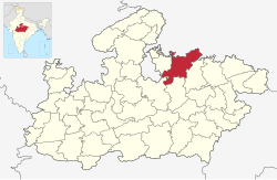 Location of Chhatarpur district in Madhya Pradesh