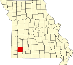 Karte von Lawrence County innerhalb von Missouri