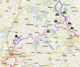 Route zoals deze aanvankelijk gepland stond