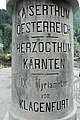 Myriameterstein an der alten Grenze Österreich–Italien in Pontebba