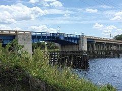 The Alva Bridge as seen from the north river bank