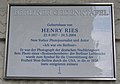 Berlin-Wilmersdorf, Berliner Gedenktafel für Henry Ries