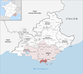 Location within the Provence-Alpes-Côte d'Azur