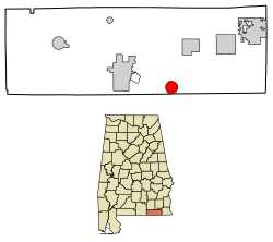 Location of Black in Geneva County, Alabama.