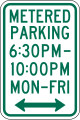 R7-22 Metered parking (times and days)