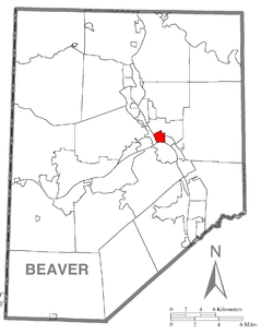 Location in Beaver County