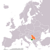 Location map for Montenegro and Serbia.