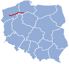 Mapa przebiegu linii kolejowej 210