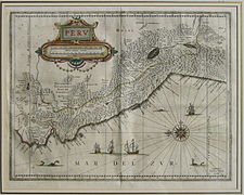 Alte Karte von Peru mit dem „Mar del zur“