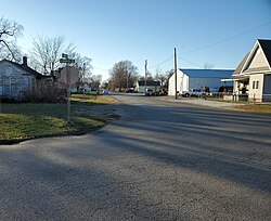 View down Sand Branch Road in Summum.