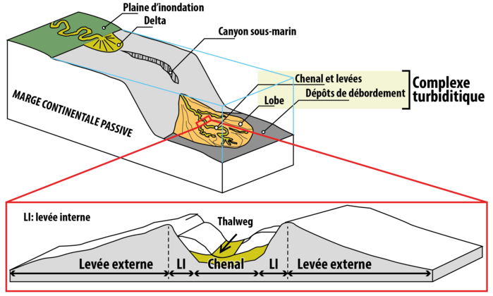 Un sistema torbiditico e le sue relazioni con il margine continentale.