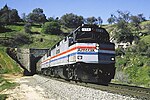 An F40PH leads the California Zephyr in March 1995