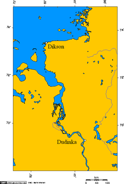 Locatie ten opzichte van Doedinka