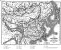 small scan of 1853 map with corrected route and legend of places visited (white background)