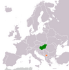 Location map for Hungary and Kosovo.