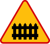 A-9 "railroad crossing with barriers ahead"