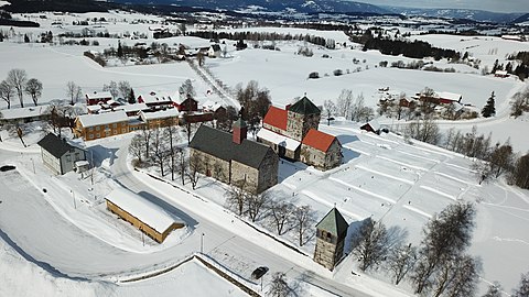 Søsterkirkene in a wintry Hadeland landscape