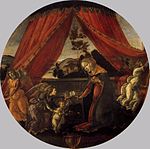 Maria mit Christuskind und drei Engeln (Sandro Botticelli, ca. 1493)