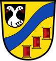 Doppelköpfiger Storch im Wappen von Glattbach, wo die Herren von Wasen 1387 bis 1528 ein Hofgut besaßen.