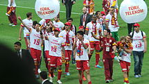Sivasspor maçından sonraki kutlamalardan bir görüntü.