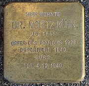 Stolperstein für Dr. Moritz Kühn