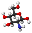 Ball and stick model of glucosamine ((2R,6R)-6-meth,-2-ol)