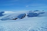 Snow-covered crater three years after the 2010 eruption