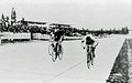 Fernand Sanz als Zweiter beim 2000-m-Sprint der Olympischen Spiele 1900