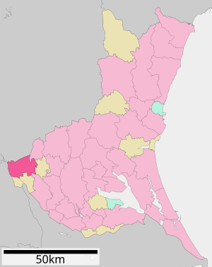 Lage Kogas in der Präfektur