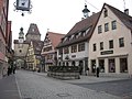 Rodergasse í miðbær Rothenburg