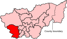 Map showing the location of the Sheffield Hallam constituency in South Yorkshire under the boundaries created by the 2023 boundary review and first used at the 2024 general election.