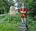 Statue Doktor Eisenbarth mit Hinweisschild Hann. Münden, Einfahrt von der Wilhelmshäuser Straße