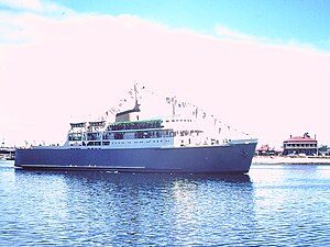 Maiden voyage of MV Troubridge. Port Adelaide South Australia.