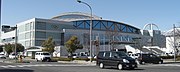 Outdoor view of the Big Hat ice hockey arena in Nagano city