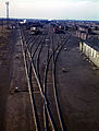 50. KW Urform der Gleisharfe auf dem Proviso Yard der Chicago and North Western Railway in Chicago, Illinois im Dezember 1942.